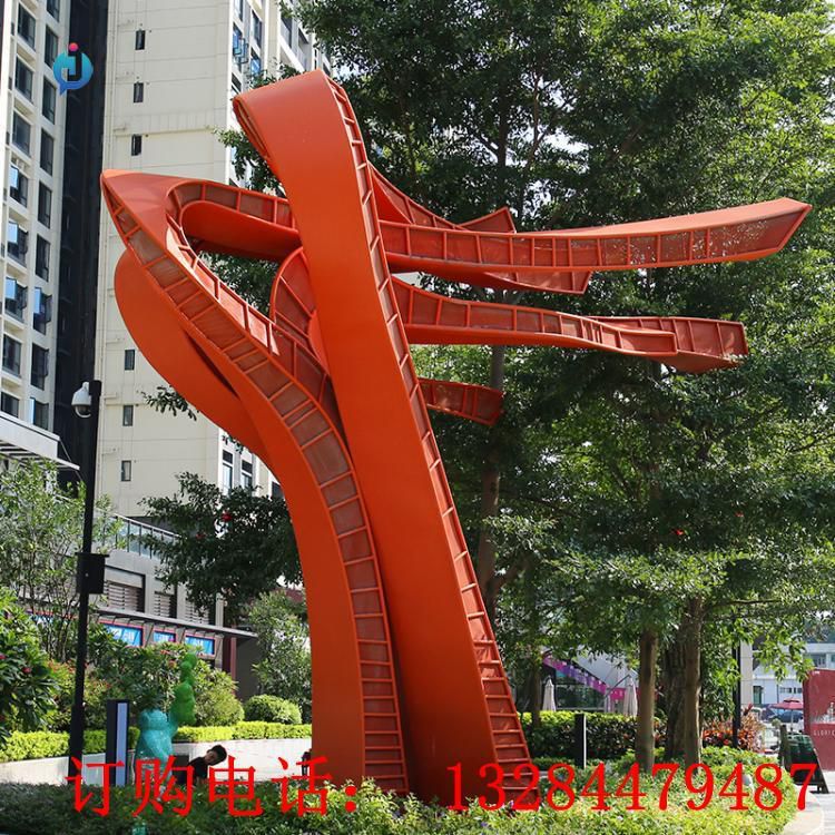 不銹鋼鐵藝飄帶雕塑