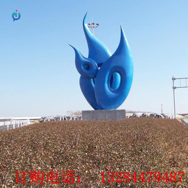 大型不銹鋼彩繪水滴雕塑