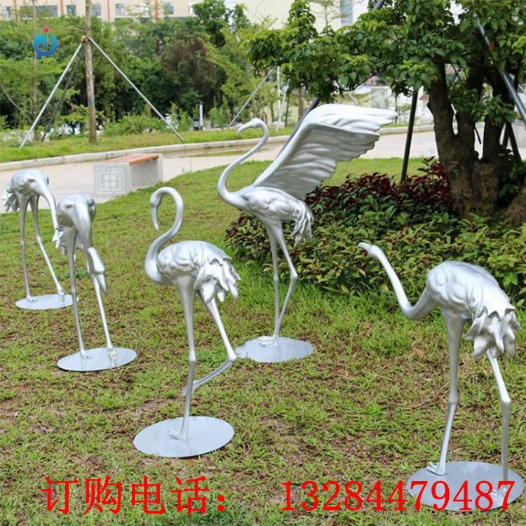 不銹鋼仙鶴雕塑