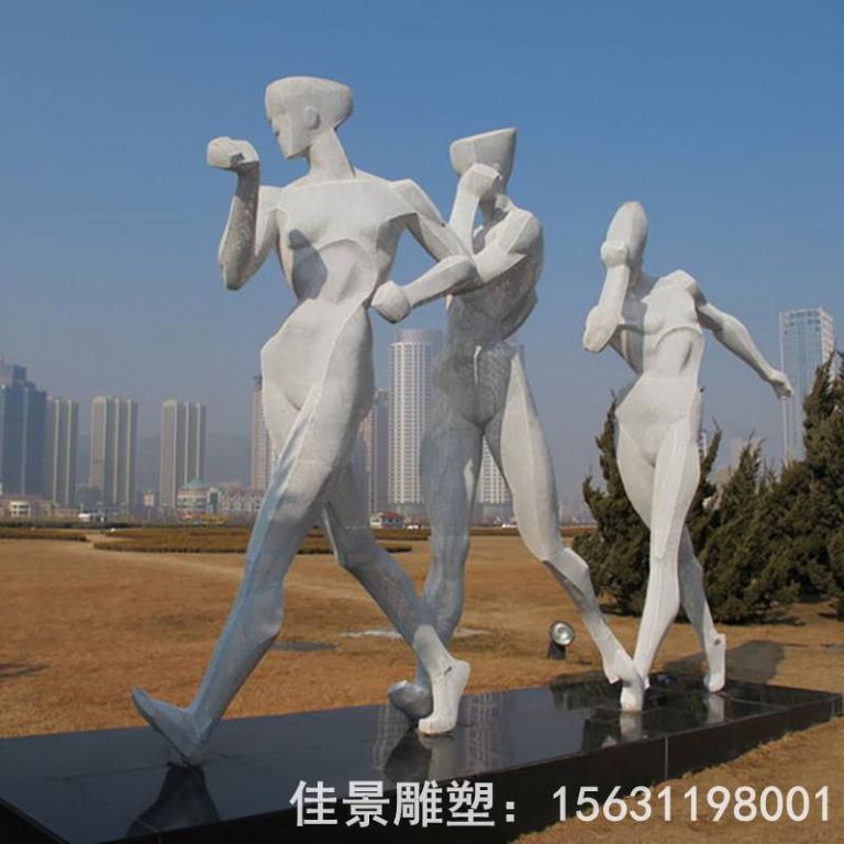 不銹鋼園林競(jìng)走人物雕塑