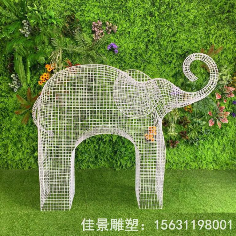 不銹鋼園林動物大象雕塑