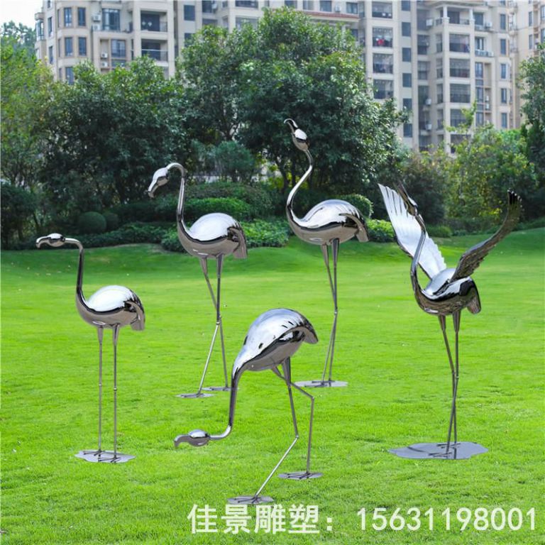 不銹鋼動物火烈鳥雕塑