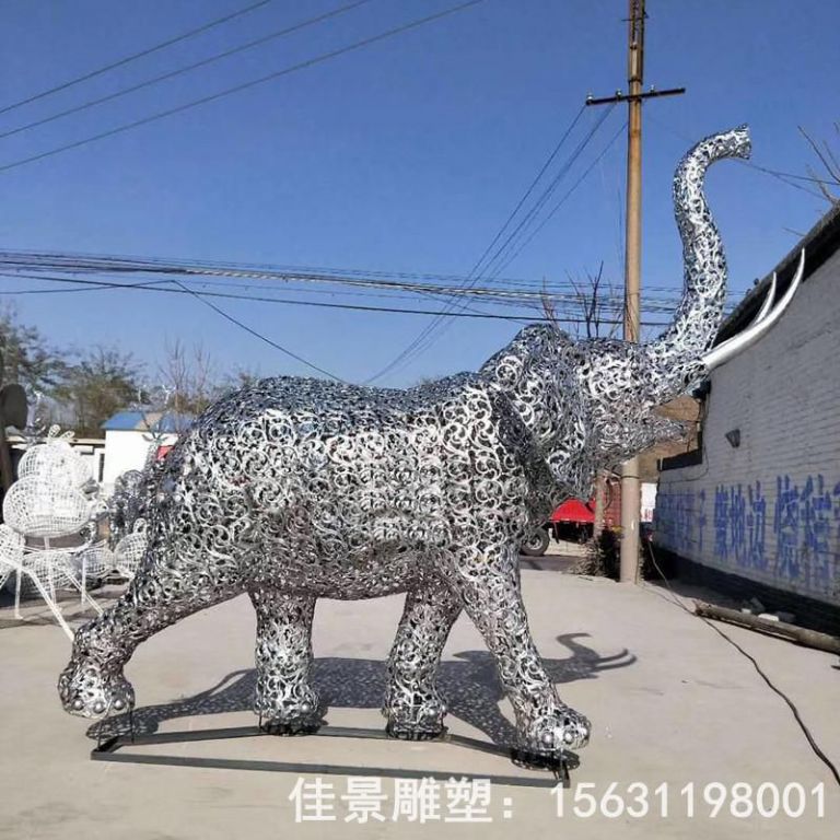 不銹鋼動物大象雕塑
