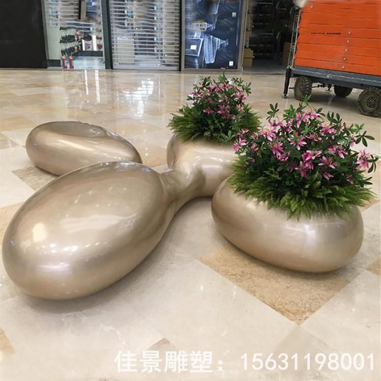 不銹鋼工藝花盆雕塑