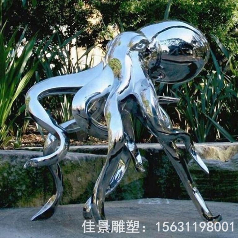 不銹鋼鏡面章魚雕塑