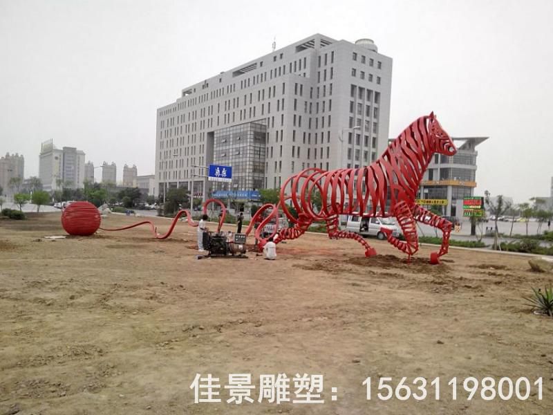 不銹鋼抽象藝術(shù)馬雕塑