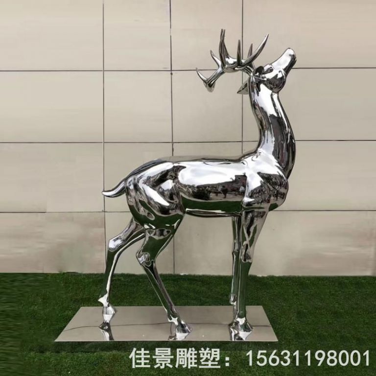 不銹鋼仿真抽象鹿雕塑