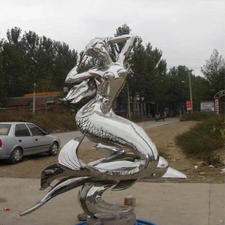 不銹鋼公園美人魚雕塑