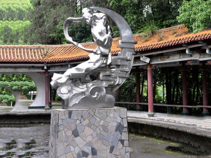 不銹鋼抽象嫦娥奔月雕塑