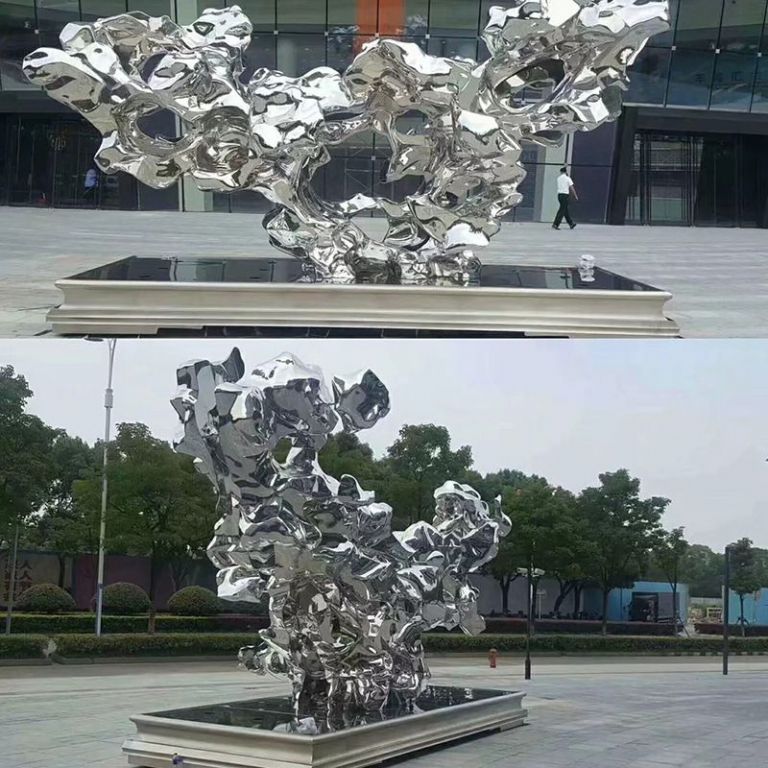 不銹鋼園林太湖石雕塑