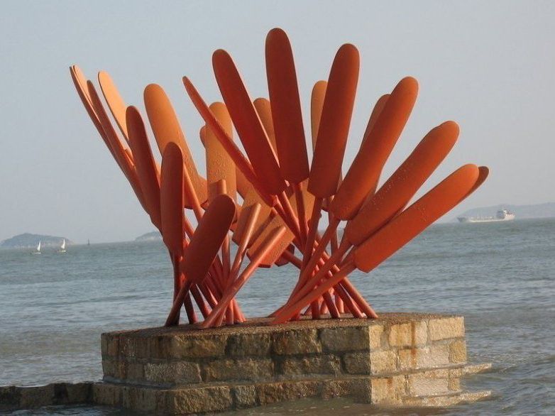 公園不銹鋼船槳雕塑