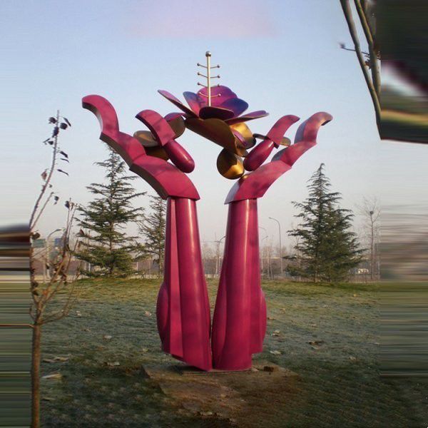 不銹鋼抽象花朵雕塑
