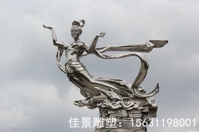 廣場不銹鋼跳舞的仙女雕塑