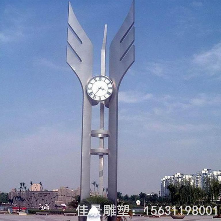 不銹鋼抽象鐘表雕塑