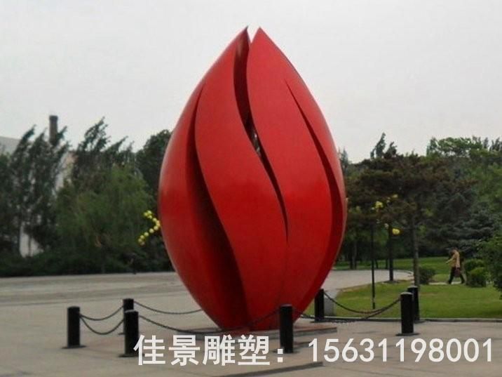 不銹鋼校園抽象花苞雕塑