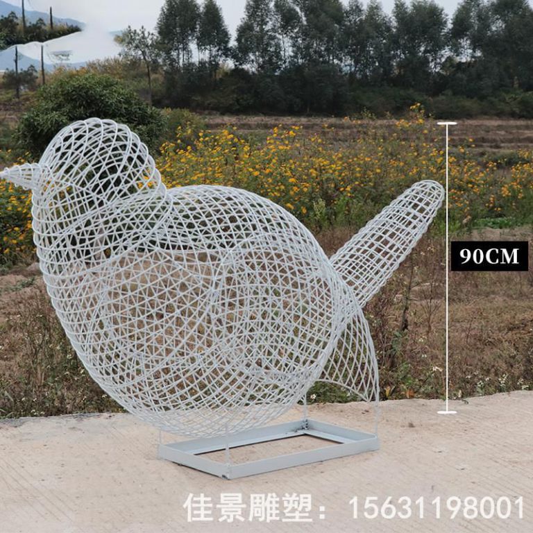 不銹鋼小鳥動物雕塑