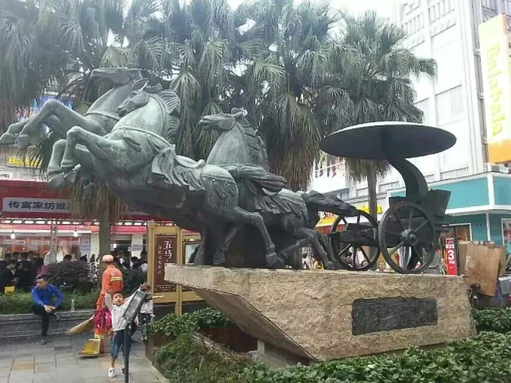 古代馬車景觀小品銅雕