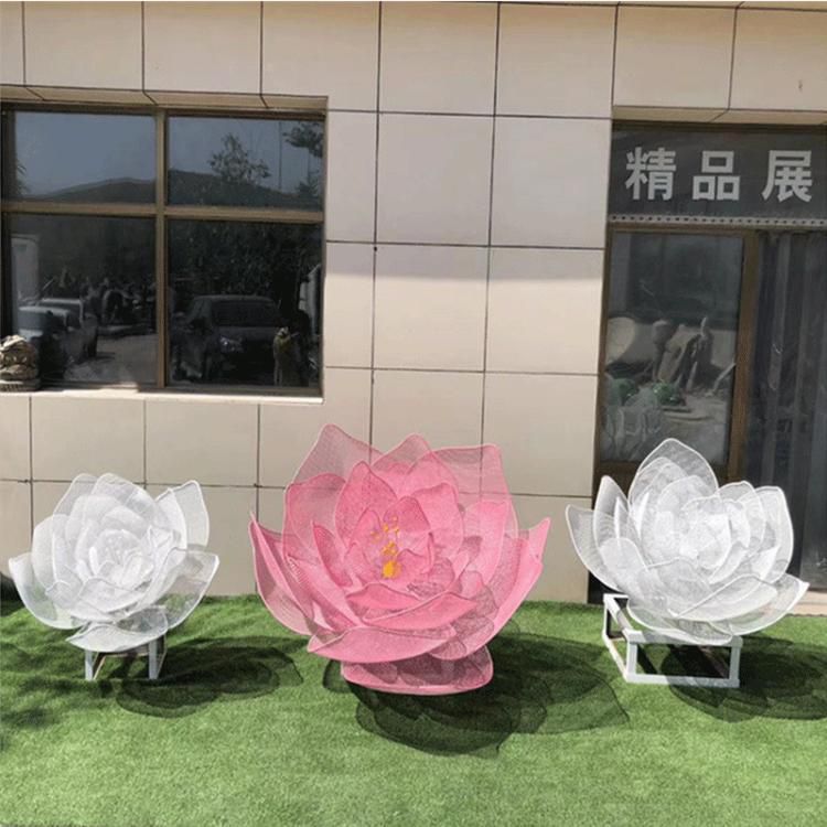 鏤空花朵校園不銹鋼雕塑