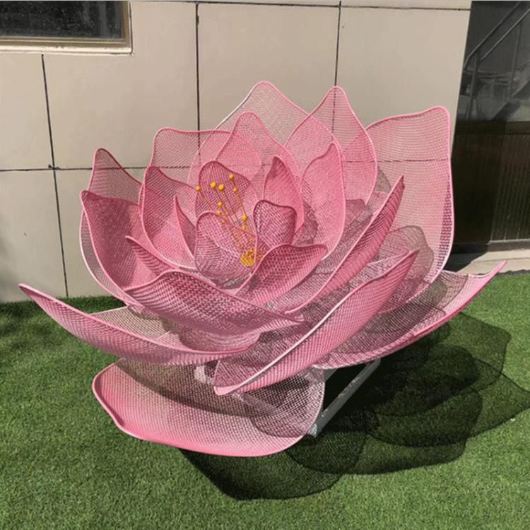 鏤空花朵廣場(chǎng)不銹鋼雕塑