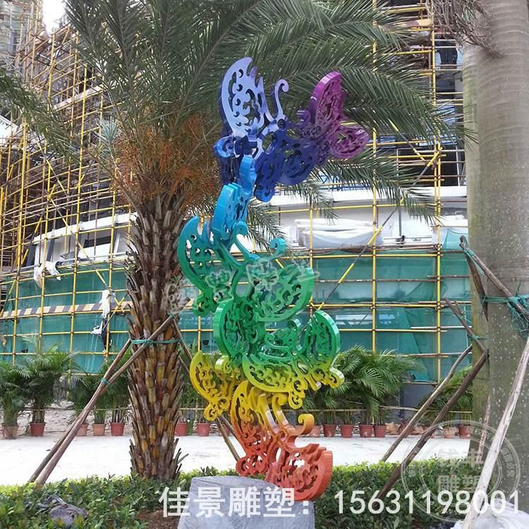 商場(chǎng)不銹鋼彩繪蝴蝶雕塑