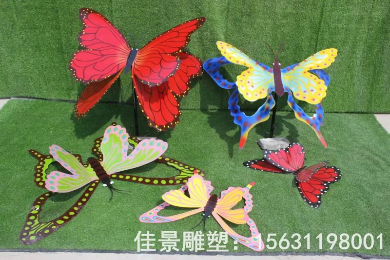 商場(chǎng)不銹鋼彩繪蝴蝶雕塑