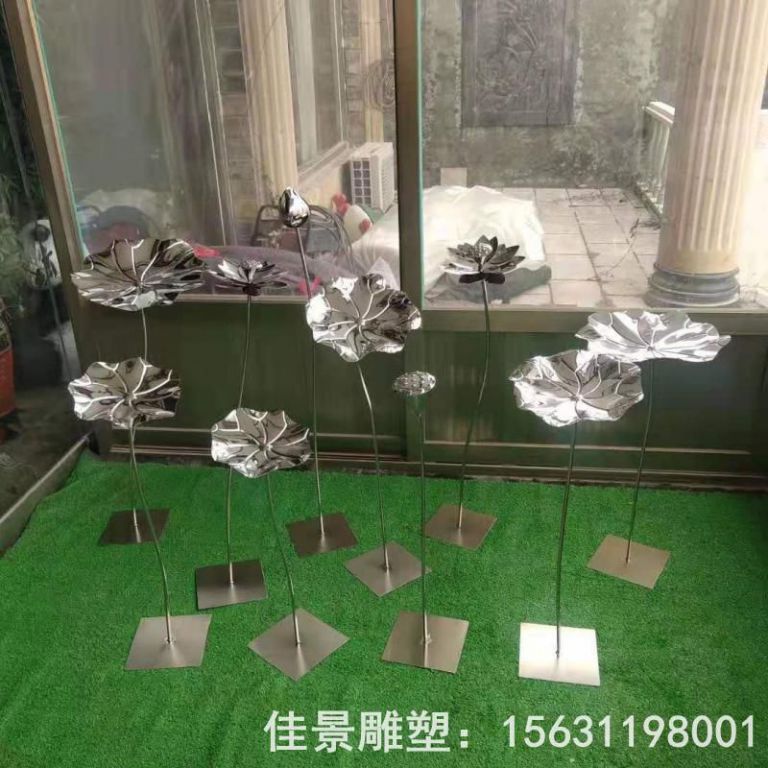 荷花景觀標(biāo)志不銹鋼雕塑