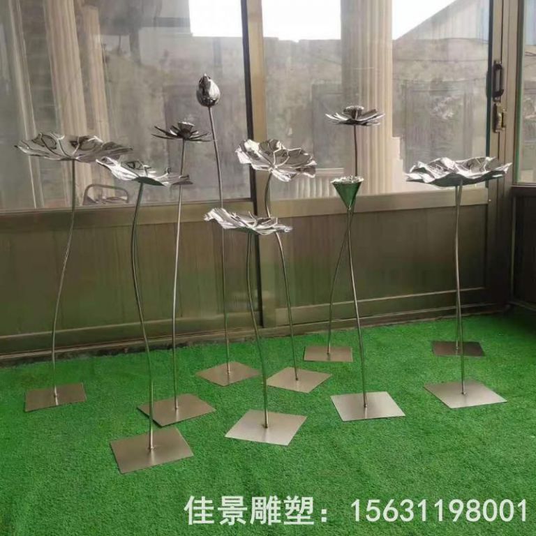 荷花景觀商場(chǎng)不銹鋼雕塑