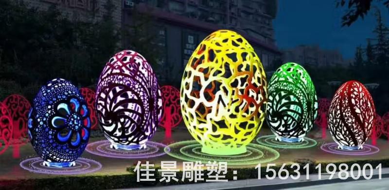 發(fā)光雞蛋標(biāo)志不銹鋼雕塑