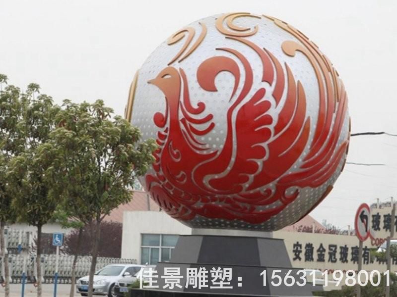 鳳凰球不銹鋼景觀雕塑