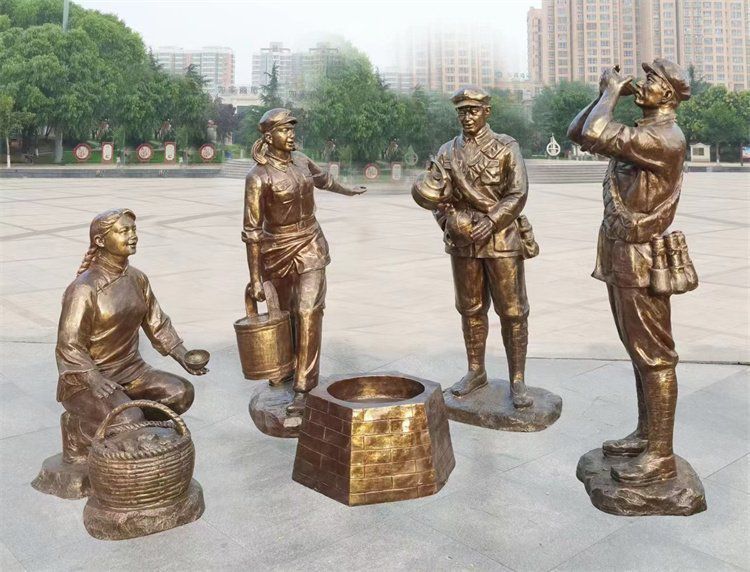 軍民一家親抗戰(zhàn)人物銅雕