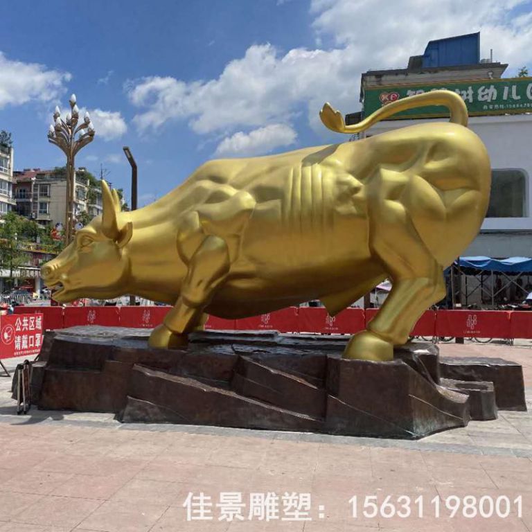 抽象牛動(dòng)物標(biāo)志城市銅雕