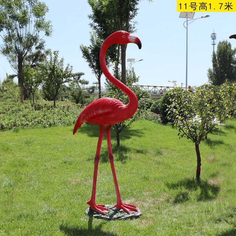 紅色火烈鳥城市不銹鋼雕塑