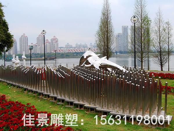 跳躍海豚不銹鋼公園雕塑