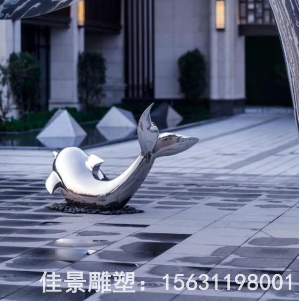 跳躍海豚不銹鋼戶外雕塑