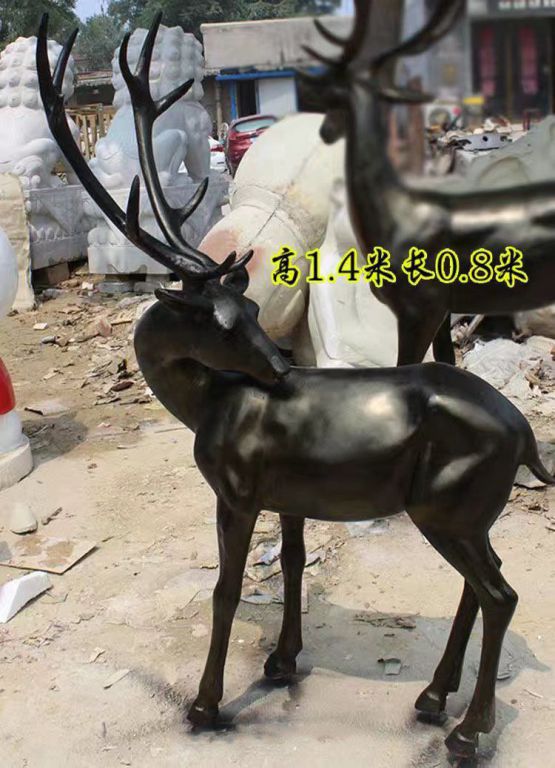 麋鹿動物景觀銅雕