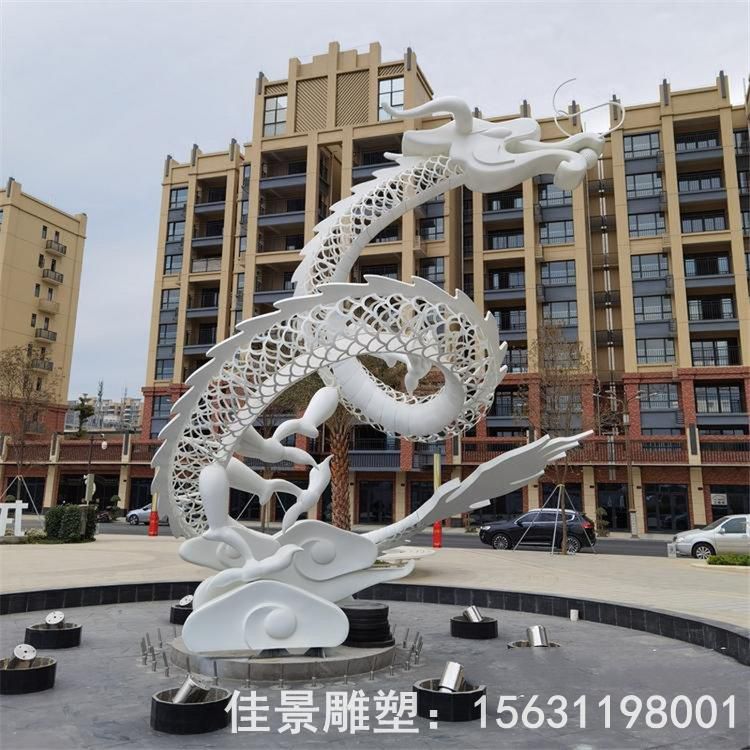 不銹鋼動(dòng)物龍標(biāo)志雕塑