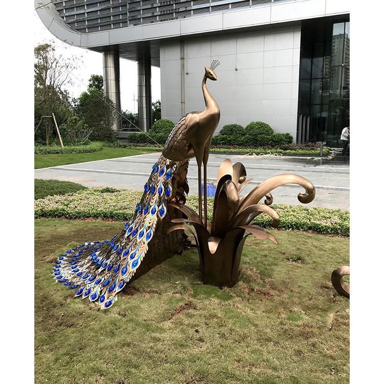 動物孔雀景區(qū)景觀銅雕