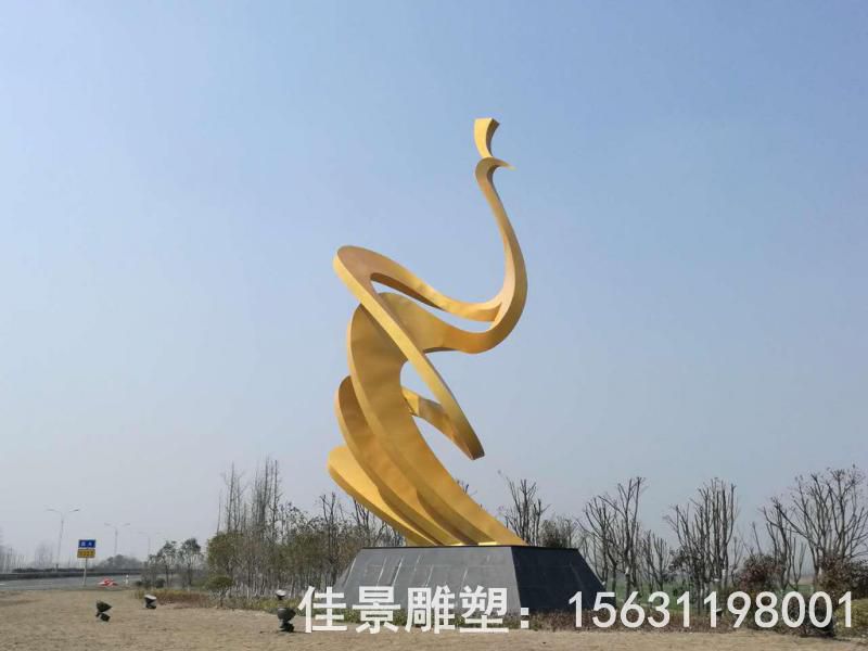 抽象鳳凰廣場不銹鋼雕塑