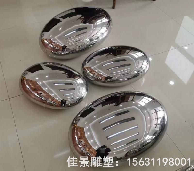 鵝卵石鏡面標志不銹鋼雕塑