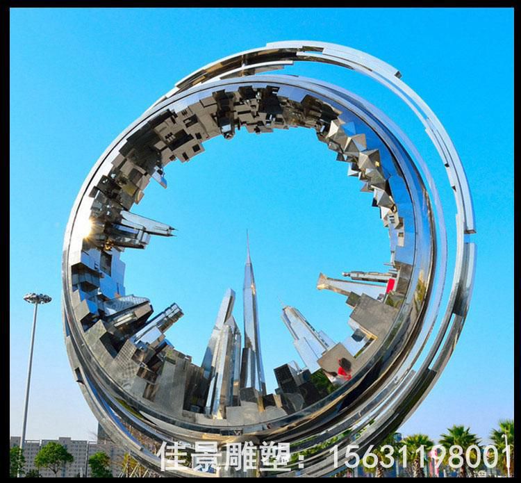 不銹鋼鏡面標(biāo)志抽象雕塑
