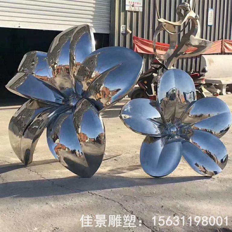 抽象花朵鏡面不銹鋼雕塑