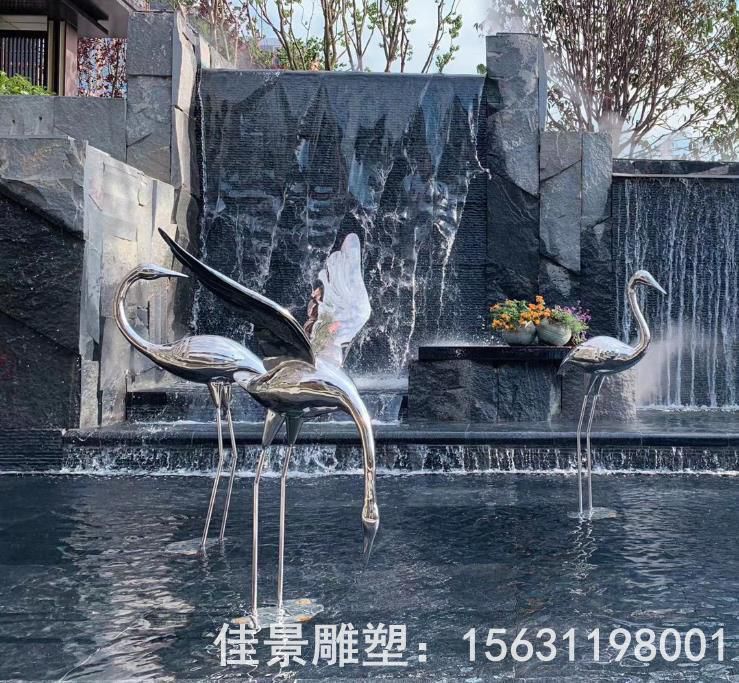 展翅仙鶴動物不銹鋼雕塑