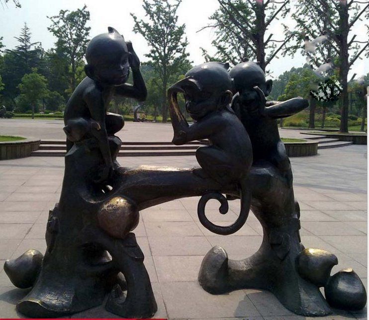 青銅猴子城市景觀銅雕