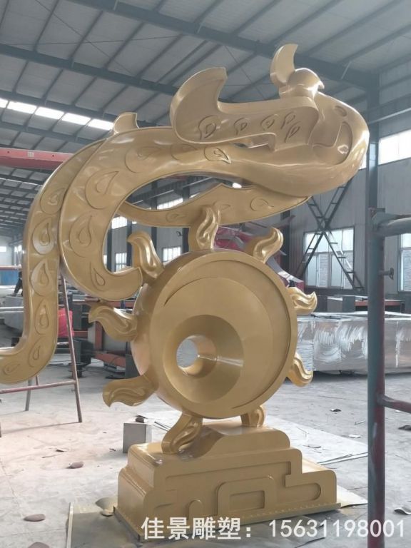小區(qū)不銹鋼金色鳳凰雕塑