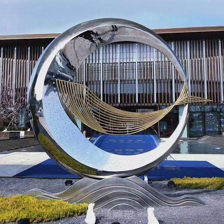 不銹鋼街邊鏡面標(biāo)志雕塑