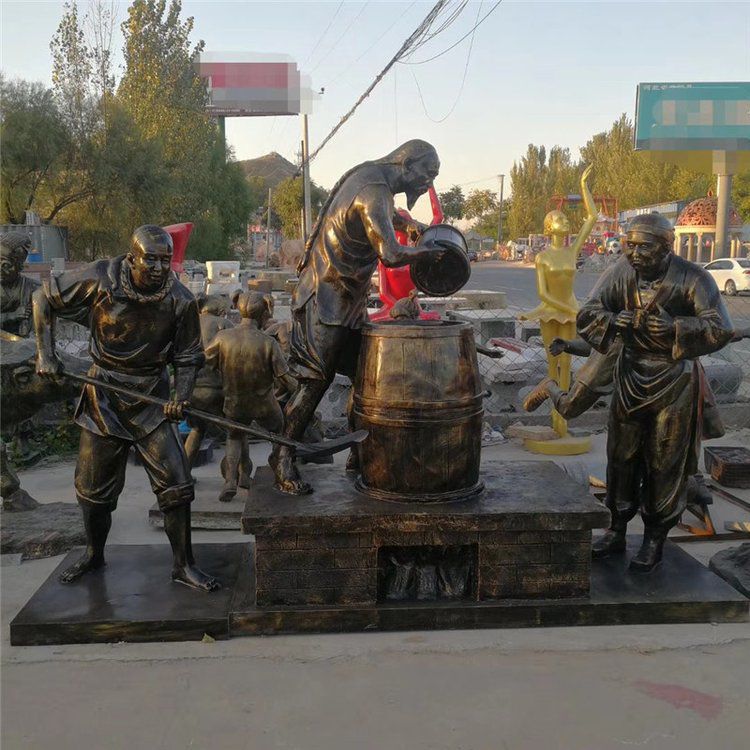 古代釀酒人物景區(qū)銅雕