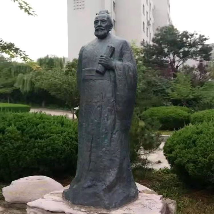 古代官員庭院人物銅雕