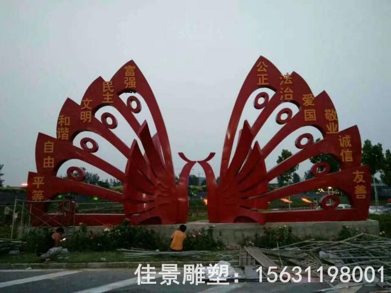 不銹鋼標(biāo)志抽象鳳凰雕塑