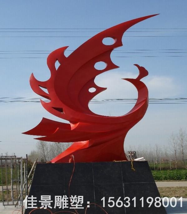不銹鋼景觀抽象鳳凰雕塑