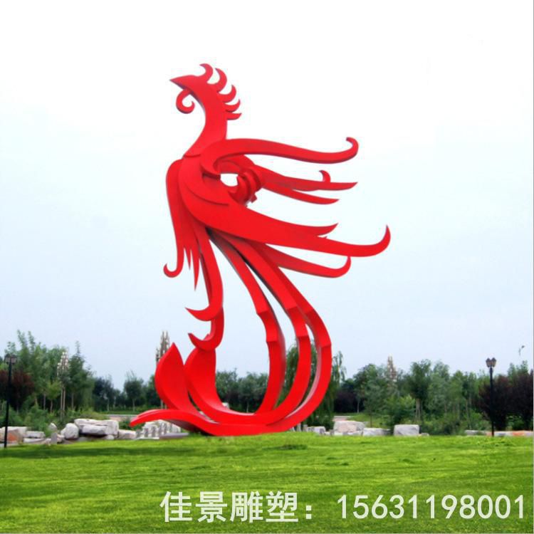 不銹鋼景區(qū)抽象鳳凰雕塑